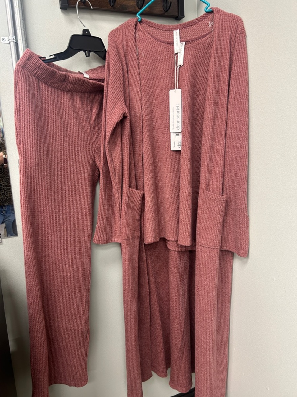 Dear Scarlett Cozy Ribbed 3-Piece Set in Dusty Rose